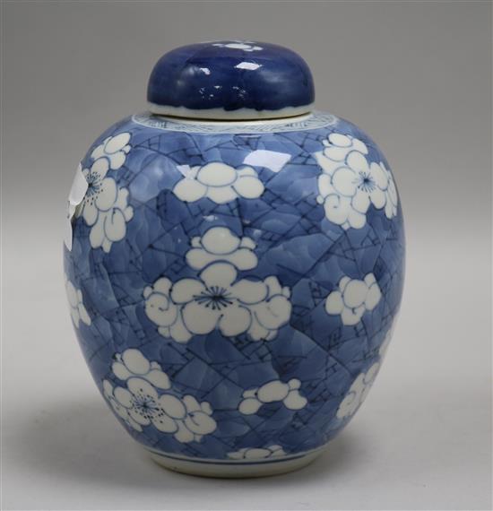 A Chinese blue and white jar, 18th/19th century